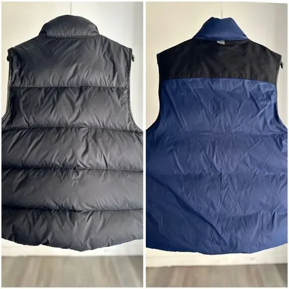 Coach Reversible Down Puffer Vest Men’s Medium Black & Blue